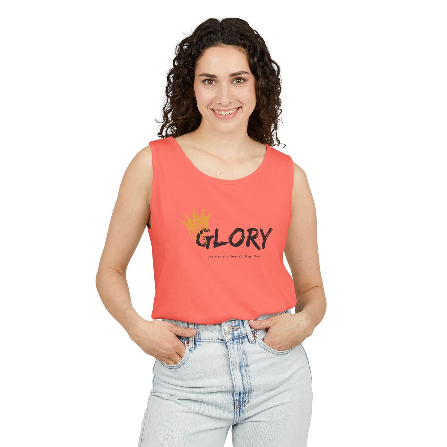 Glory Tank Top, Unisex Tank Top, Casual Summer Wear, Confidence Booster, Vacation Essential, Gift for Sports Lovers