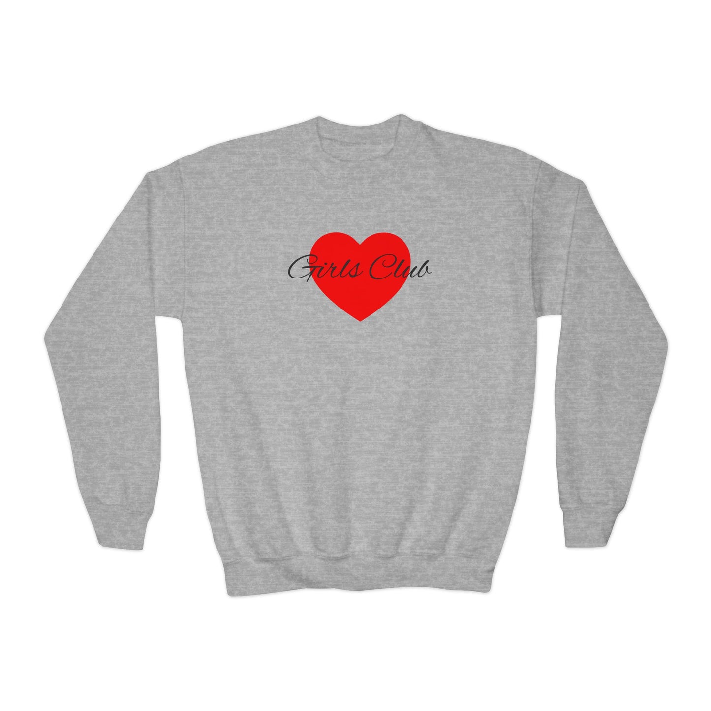 Kids Heart Design Sweatshirt- Cozy Crewneck for Everyday Wear, Girls Club