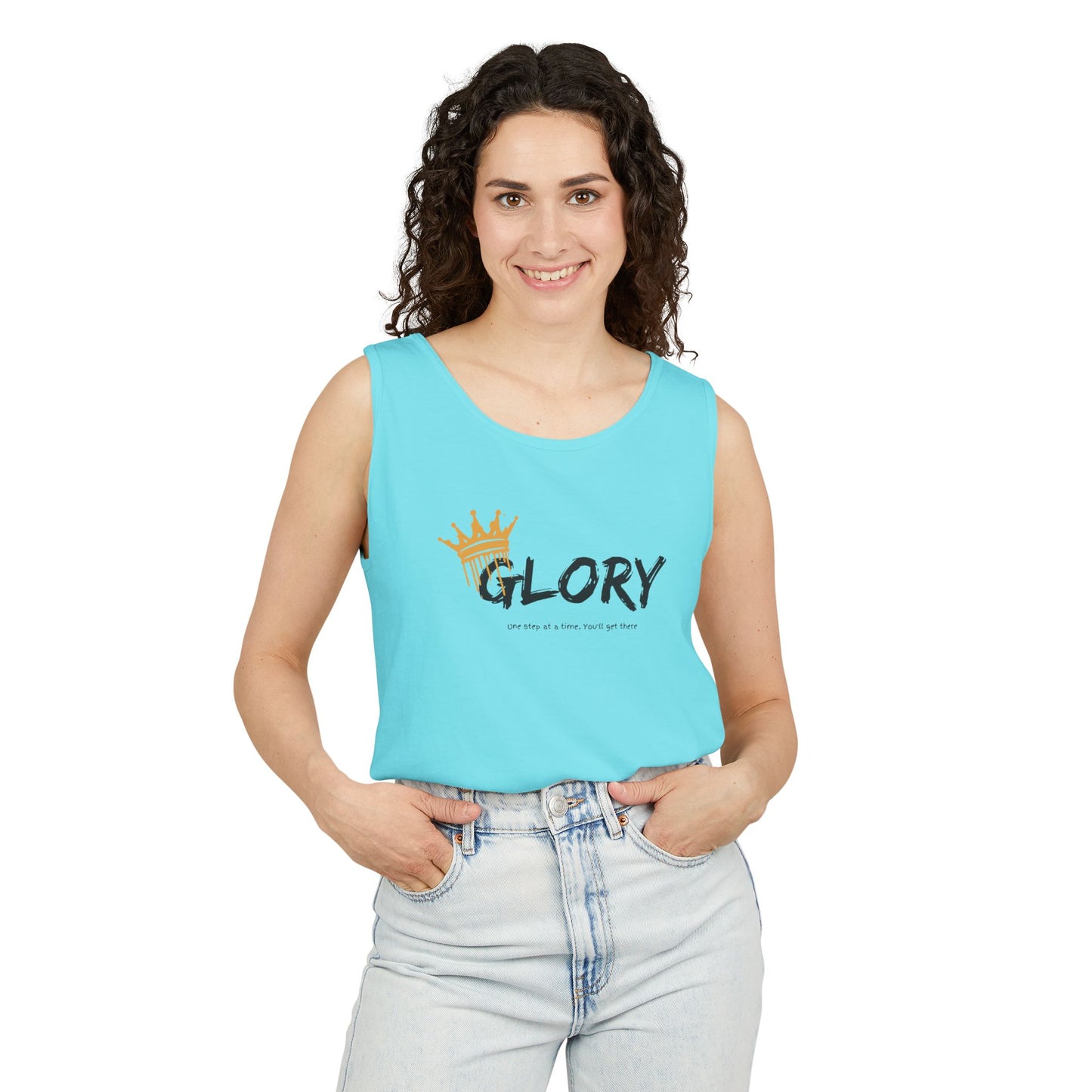 Glory Tank Top, Unisex Tank Top, Casual Summer Wear, Confidence Booster, Vacation Essential, Gift for Sports Lovers
