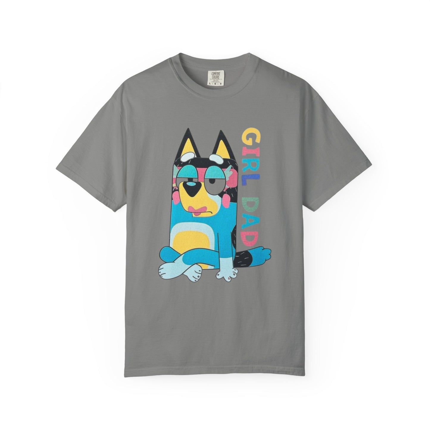 Colorful Girl Dad T-Shirt, Fun Dad Shirt, Unisex Tee for Dads, Cartoon Graphic Tee, Gift for Father's Day, Casual Wear
