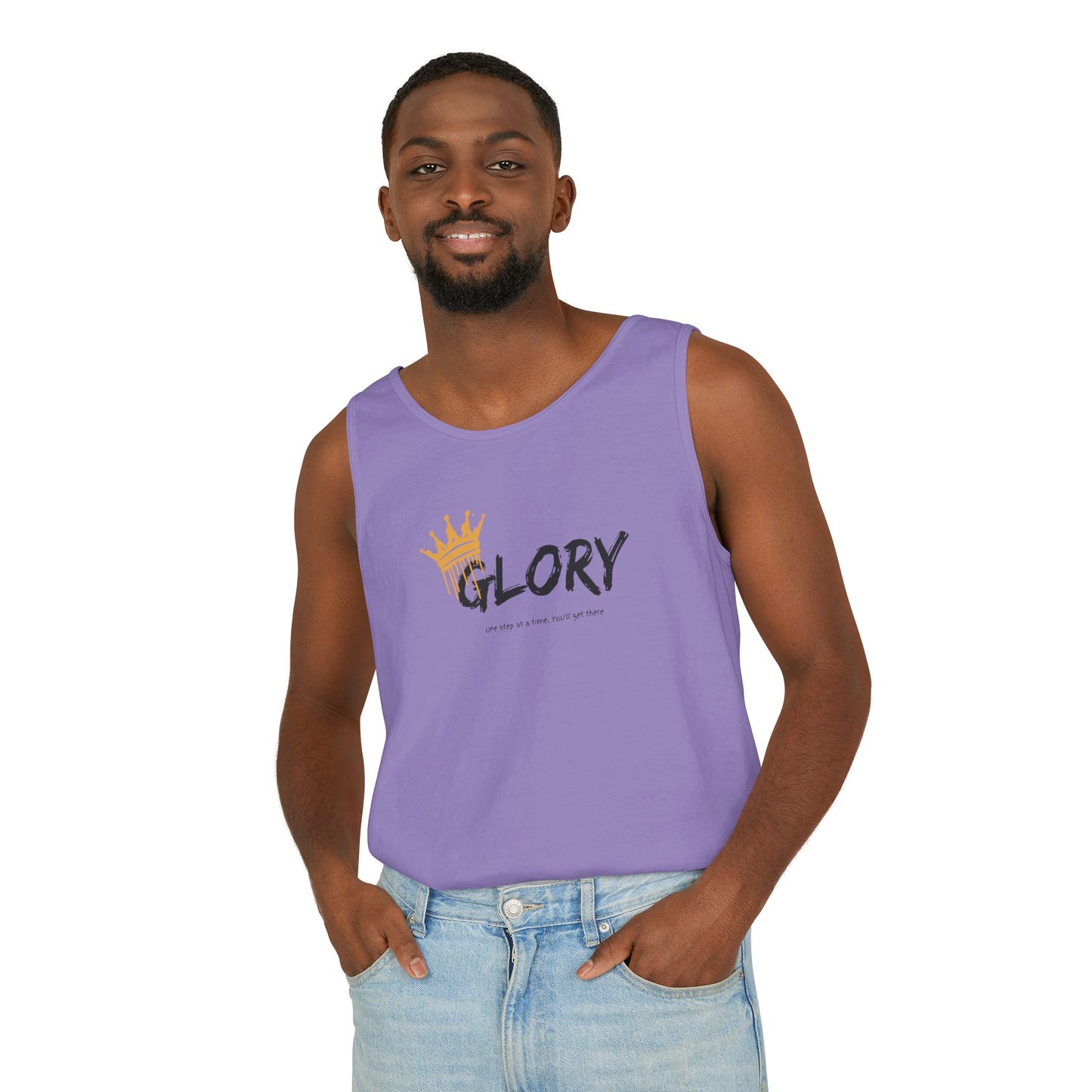 Glory Tank Top, Unisex Tank Top, Casual Summer Wear, Confidence Booster, Vacation Essential, Gift for Sports Lovers