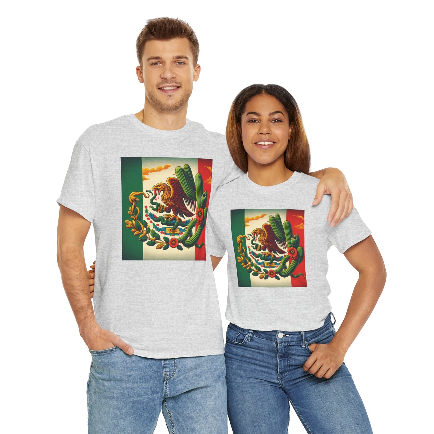 Unisex Heavy Cotton Tee, Mexico Flag