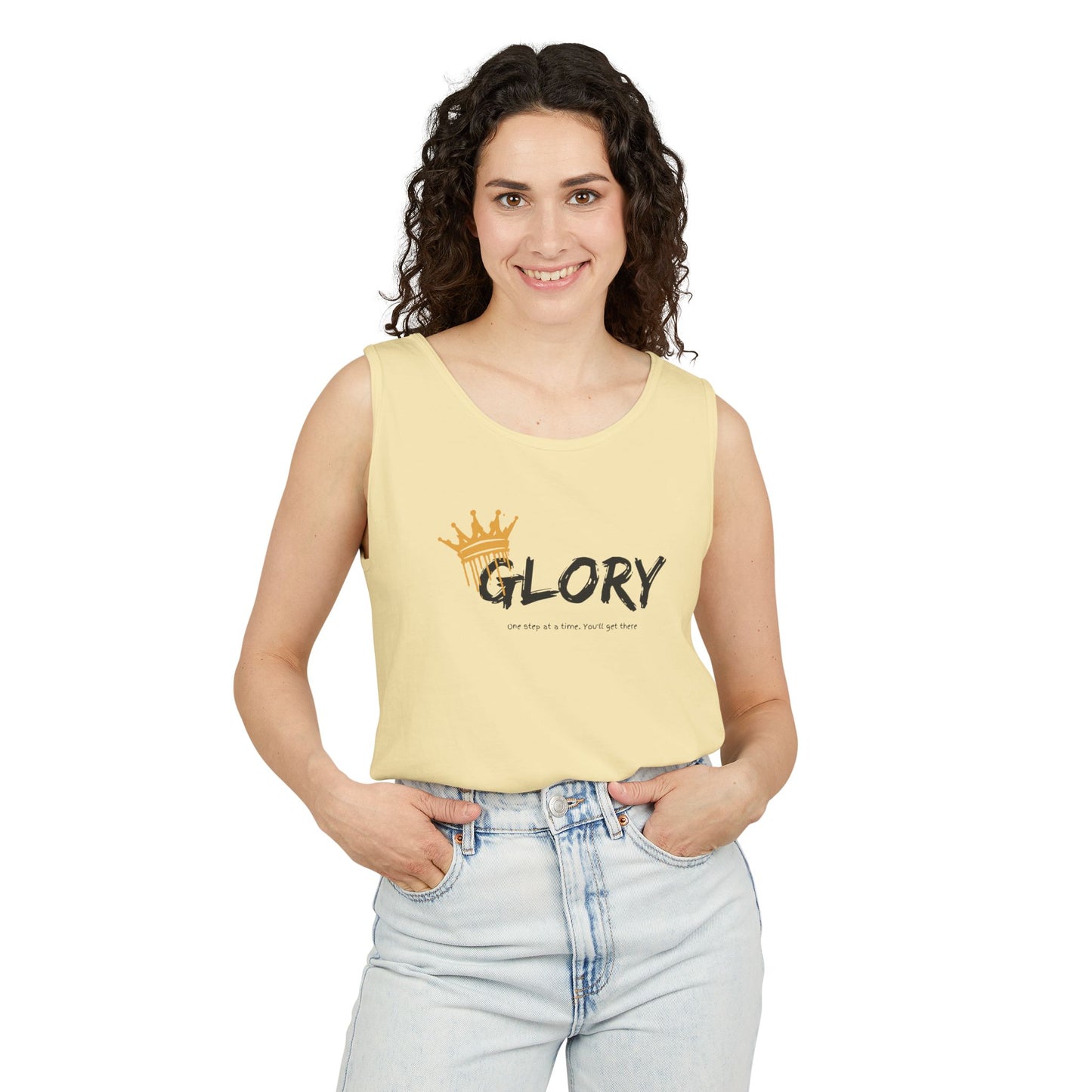 Glory Tank Top, Unisex Tank Top, Casual Summer Wear, Confidence Booster, Vacation Essential, Gift for Sports Lovers