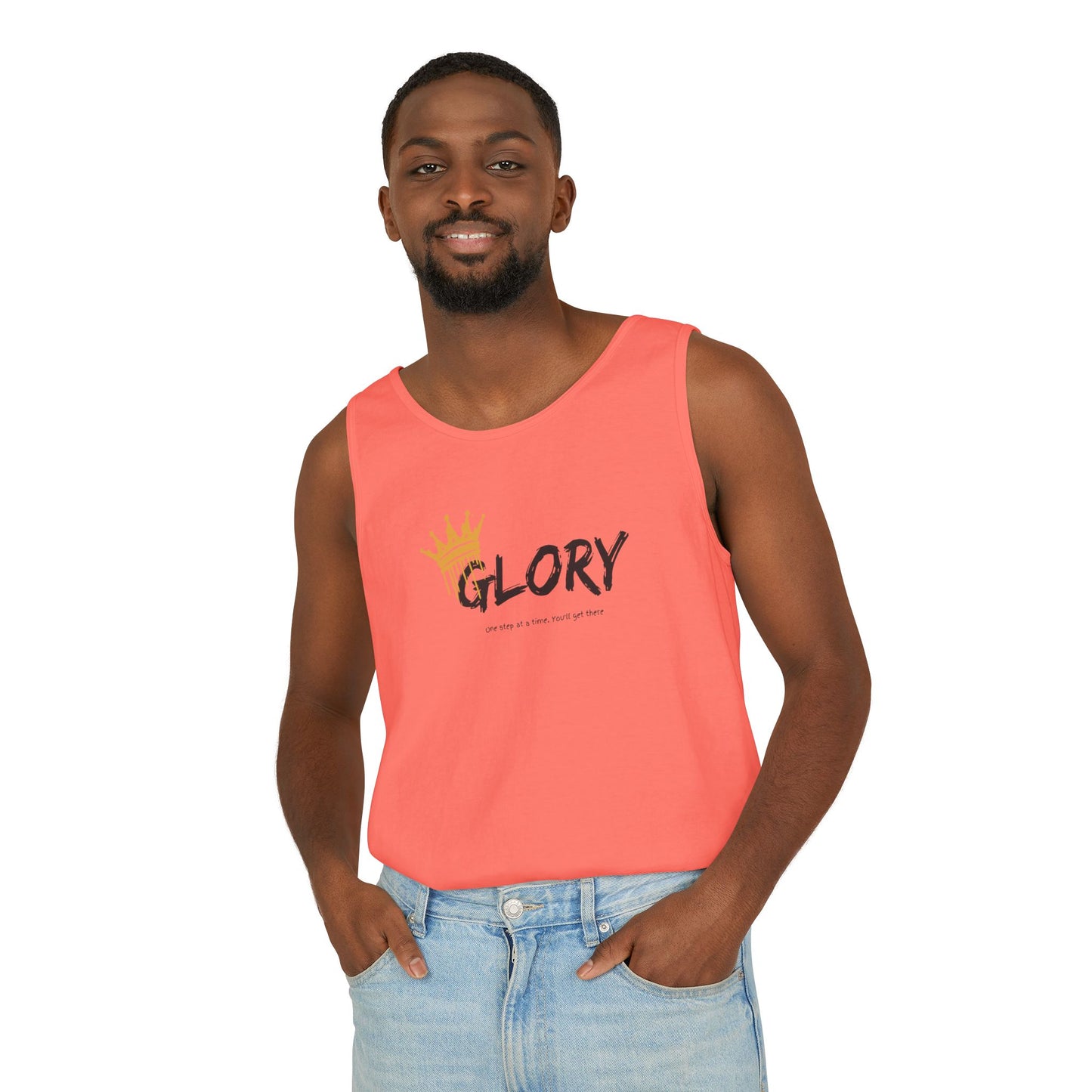 Glory Tank Top, Unisex Tank Top, Casual Summer Wear, Confidence Booster, Vacation Essential, Gift for Sports Lovers