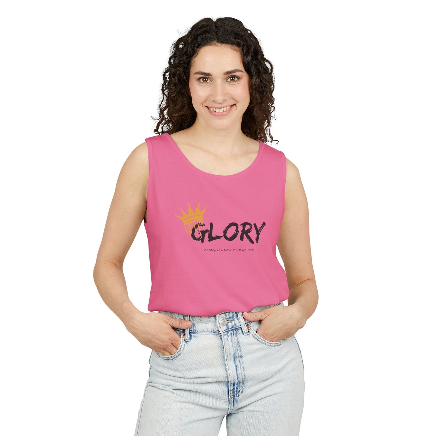 Glory Tank Top, Unisex Tank Top, Casual Summer Wear, Confidence Booster, Vacation Essential, Gift for Sports Lovers