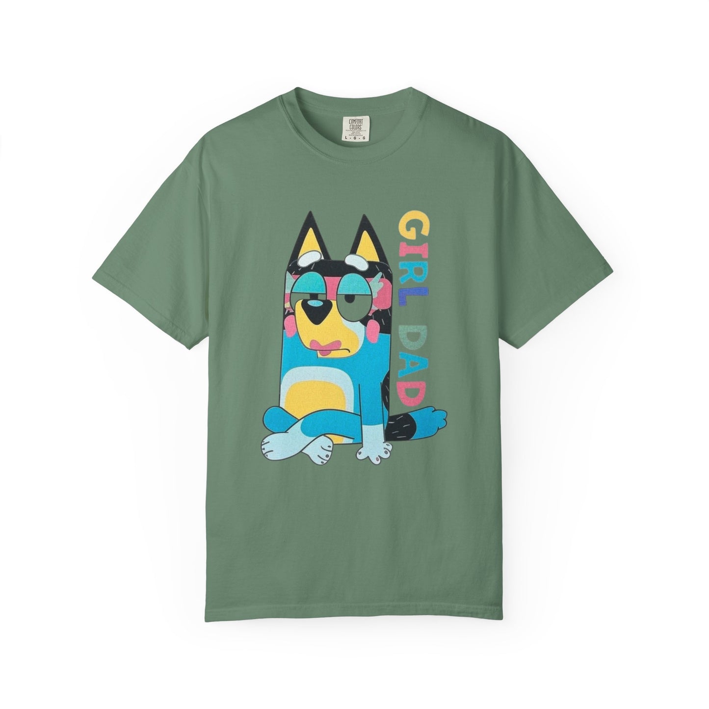 Colorful Girl Dad T-Shirt, Fun Dad Shirt, Unisex Tee for Dads, Cartoon Graphic Tee, Gift for Father's Day, Casual Wear
