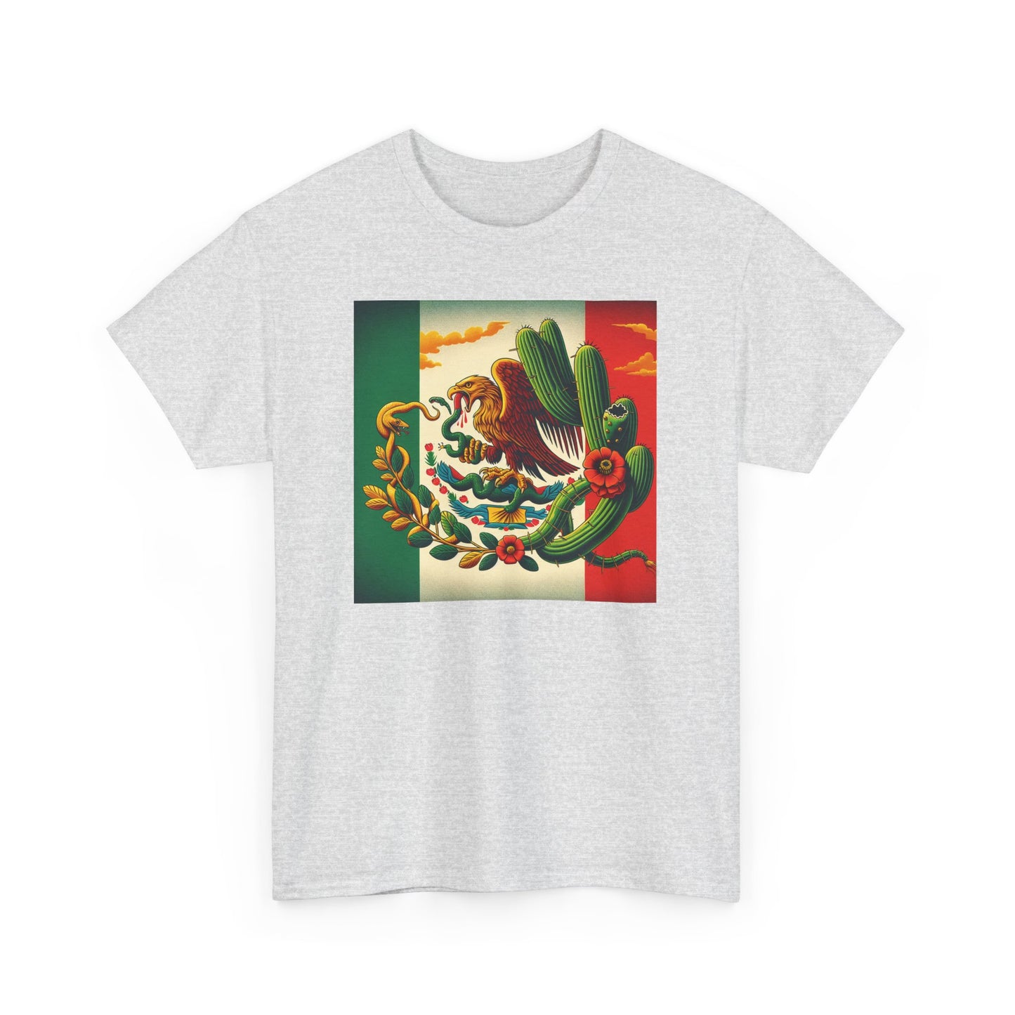 Unisex Heavy Cotton Tee, Mexico Flag
