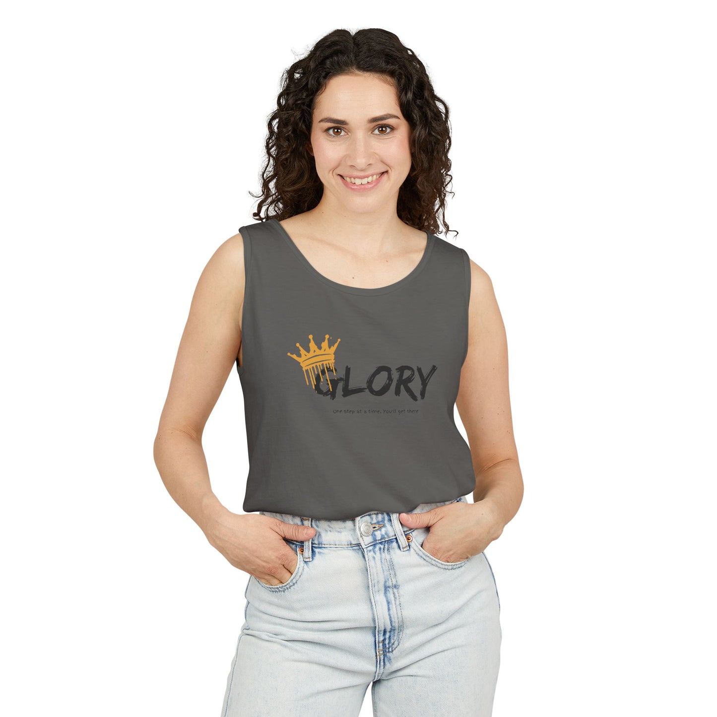 Glory Tank Top, Unisex Tank Top, Casual Summer Wear, Confidence Booster, Vacation Essential, Gift for Sports Lovers