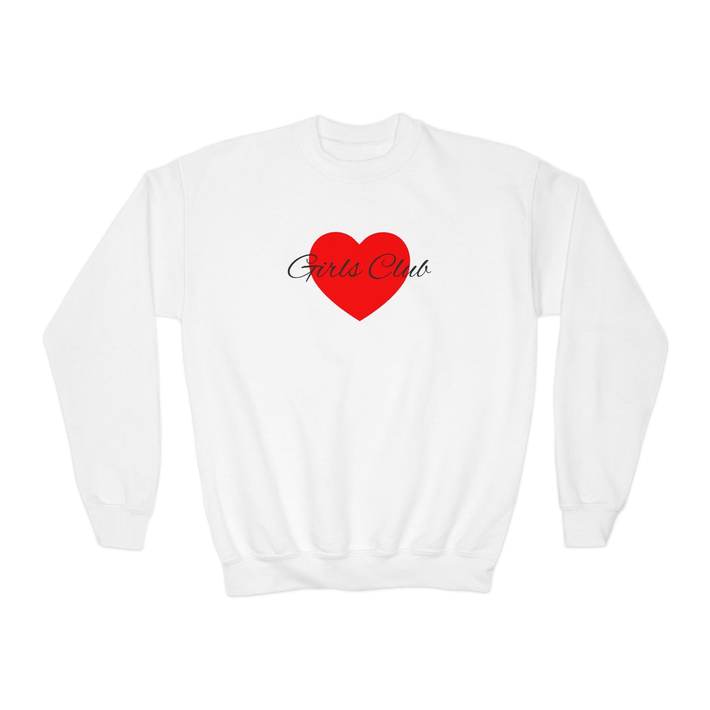 Kids Heart Design Sweatshirt- Cozy Crewneck for Everyday Wear, Girls Club
