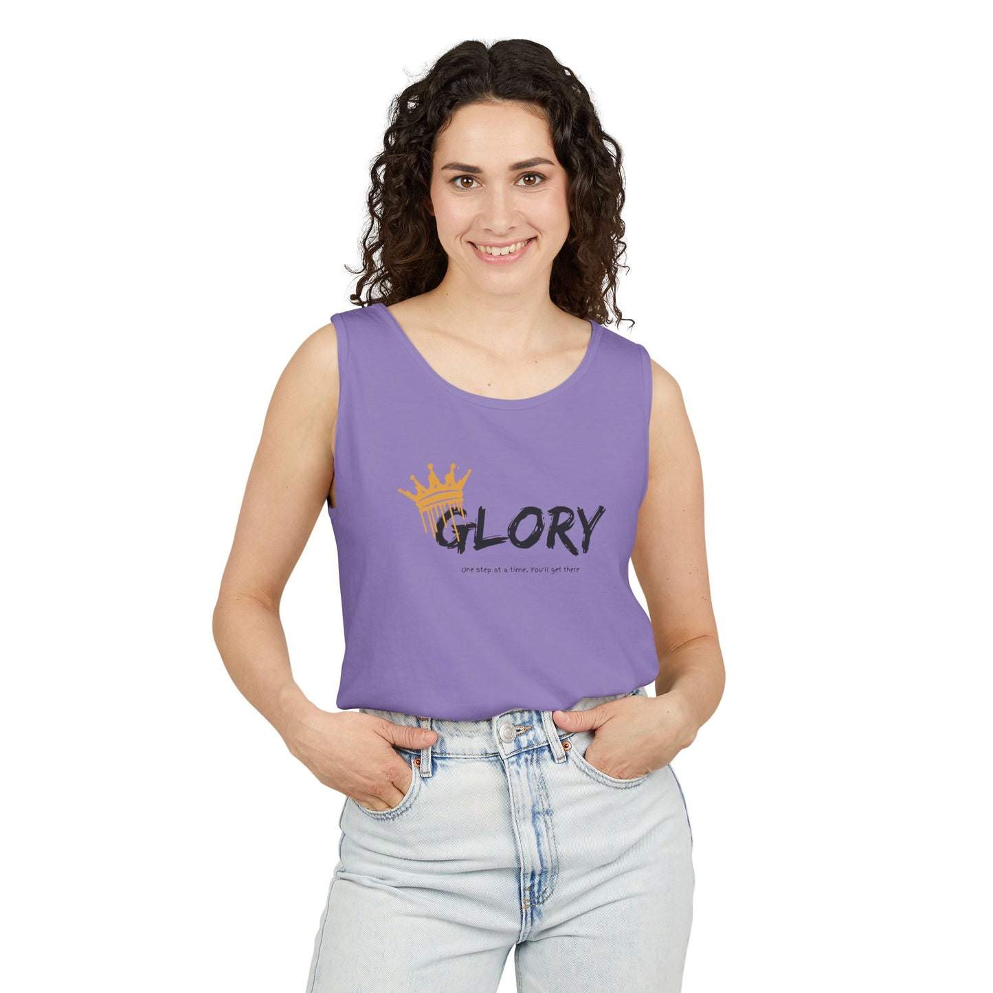 Glory Tank Top, Unisex Tank Top, Casual Summer Wear, Confidence Booster, Vacation Essential, Gift for Sports Lovers