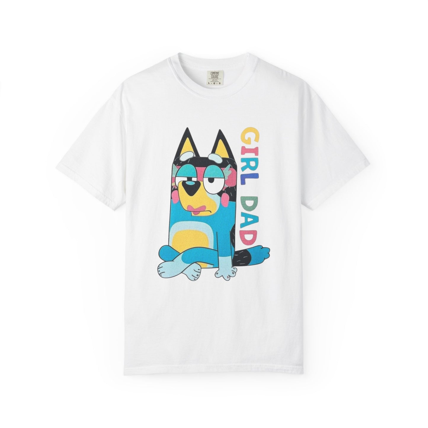 Colorful Girl Dad T-Shirt, Fun Dad Shirt, Unisex Tee for Dads, Cartoon Graphic Tee, Gift for Father's Day, Casual Wear
