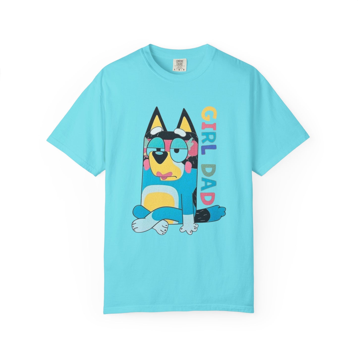 Colorful Girl Dad T-Shirt, Fun Dad Shirt, Unisex Tee for Dads, Cartoon Graphic Tee, Gift for Father's Day, Casual Wear