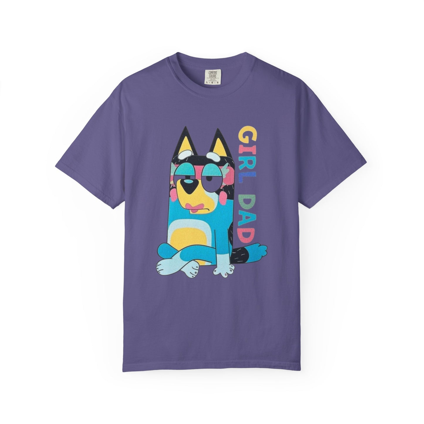 Colorful Girl Dad T-Shirt, Fun Dad Shirt, Unisex Tee for Dads, Cartoon Graphic Tee, Gift for Father's Day, Casual Wear
