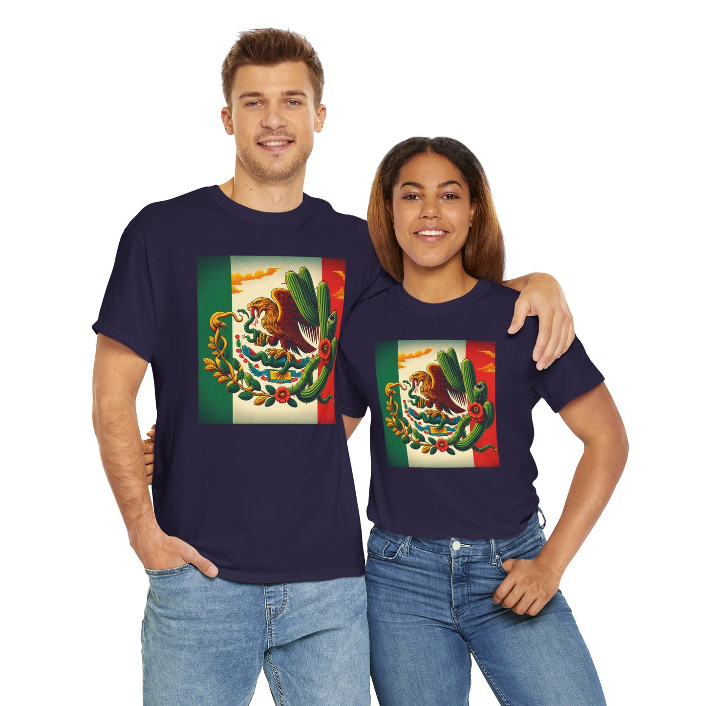 Unisex Heavy Cotton Tee, Mexico Flag
