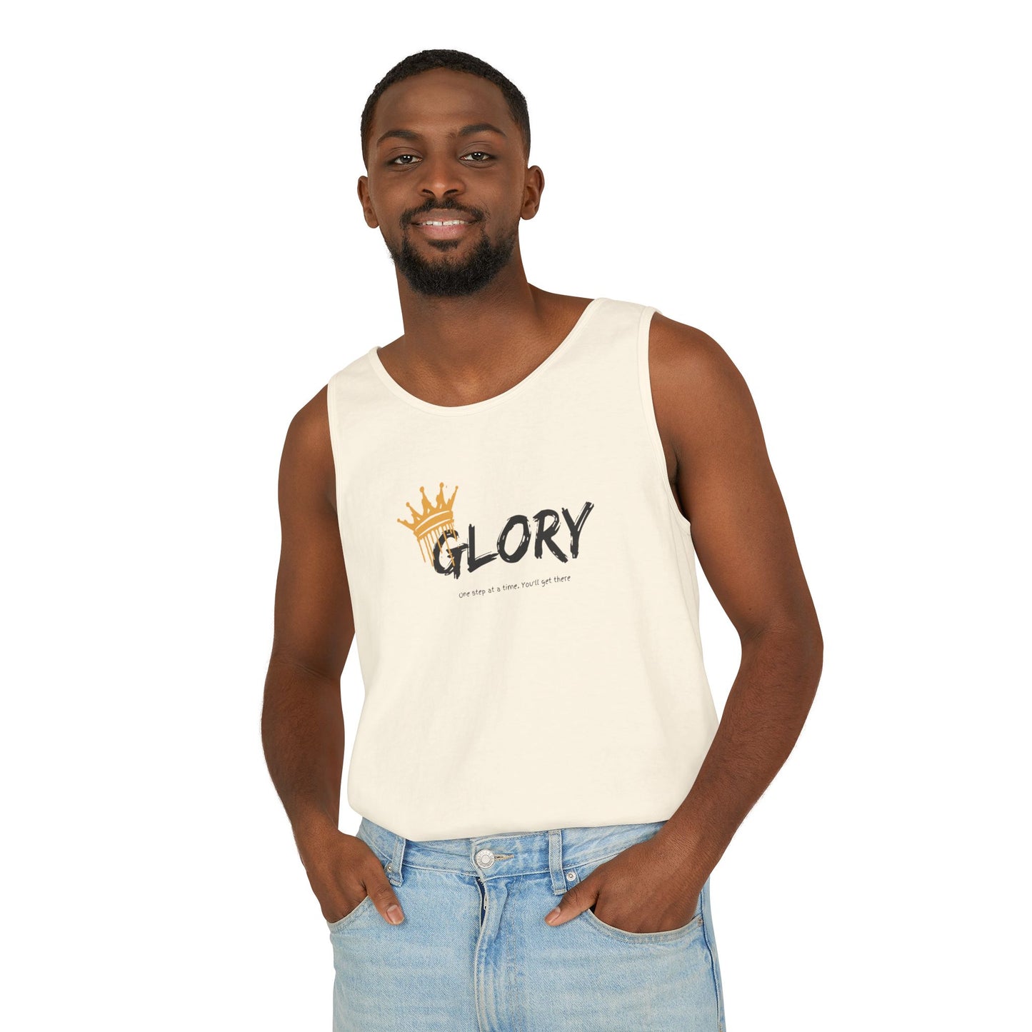 Glory Tank Top, Unisex Tank Top, Casual Summer Wear, Confidence Booster, Vacation Essential, Gift for Sports Lovers