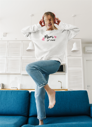 Mom of two, Unisex Heavy Blend™ Crewneck Sweatshirt, Mother's Day