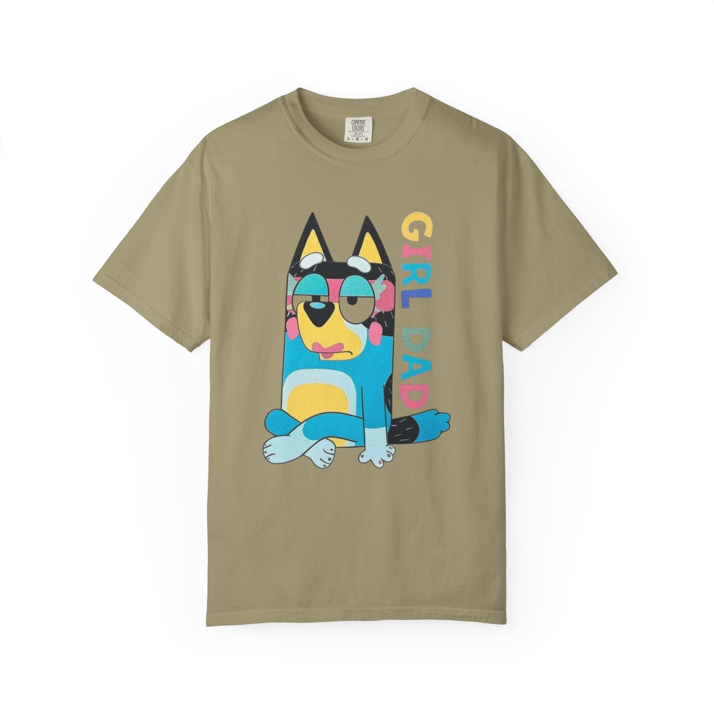 Colorful Girl Dad T-Shirt, Fun Dad Shirt, Unisex Tee for Dads, Cartoon Graphic Tee, Gift for Father's Day, Casual Wear