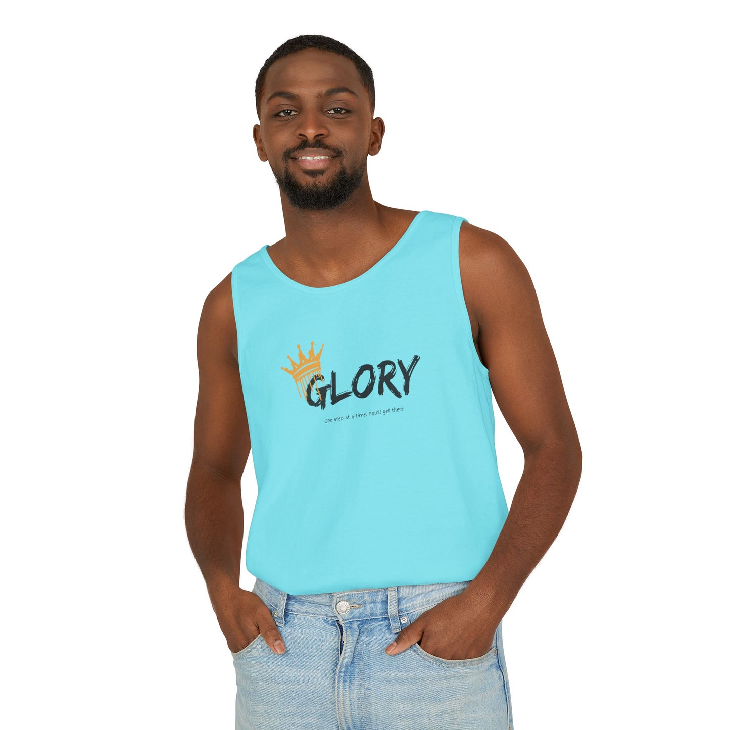 Glory Tank Top, Unisex Tank Top, Casual Summer Wear, Confidence Booster, Vacation Essential, Gift for Sports Lovers