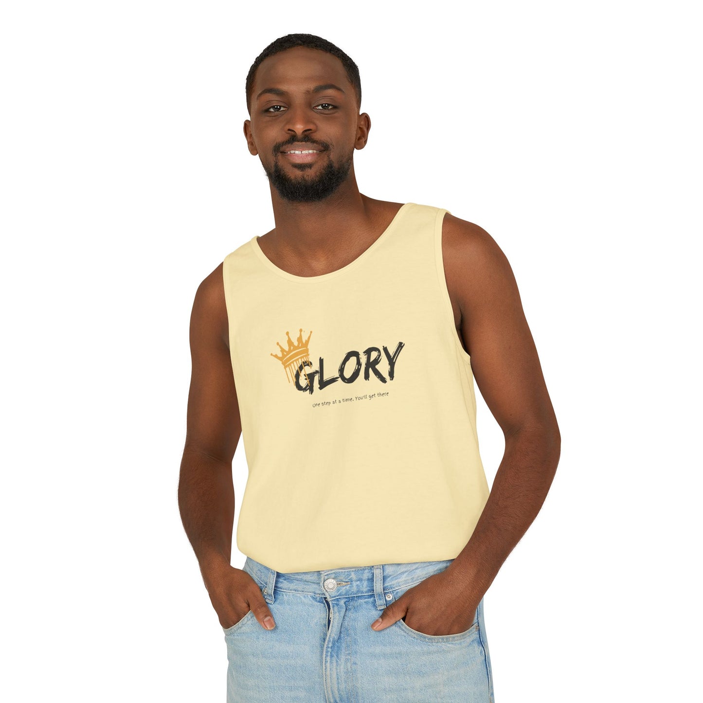 Glory Tank Top, Unisex Tank Top, Casual Summer Wear, Confidence Booster, Vacation Essential, Gift for Sports Lovers