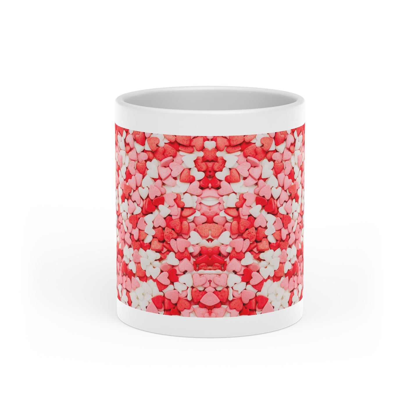 Heart-Shaped Mug, mug with lid and spoon, heart handle Sublimation mug
