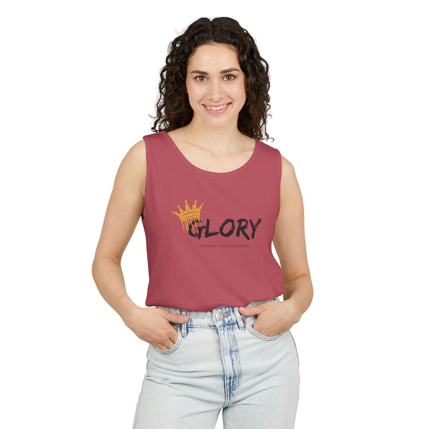 Glory Tank Top, Unisex Tank Top, Casual Summer Wear, Confidence Booster, Vacation Essential, Gift for Sports Lovers