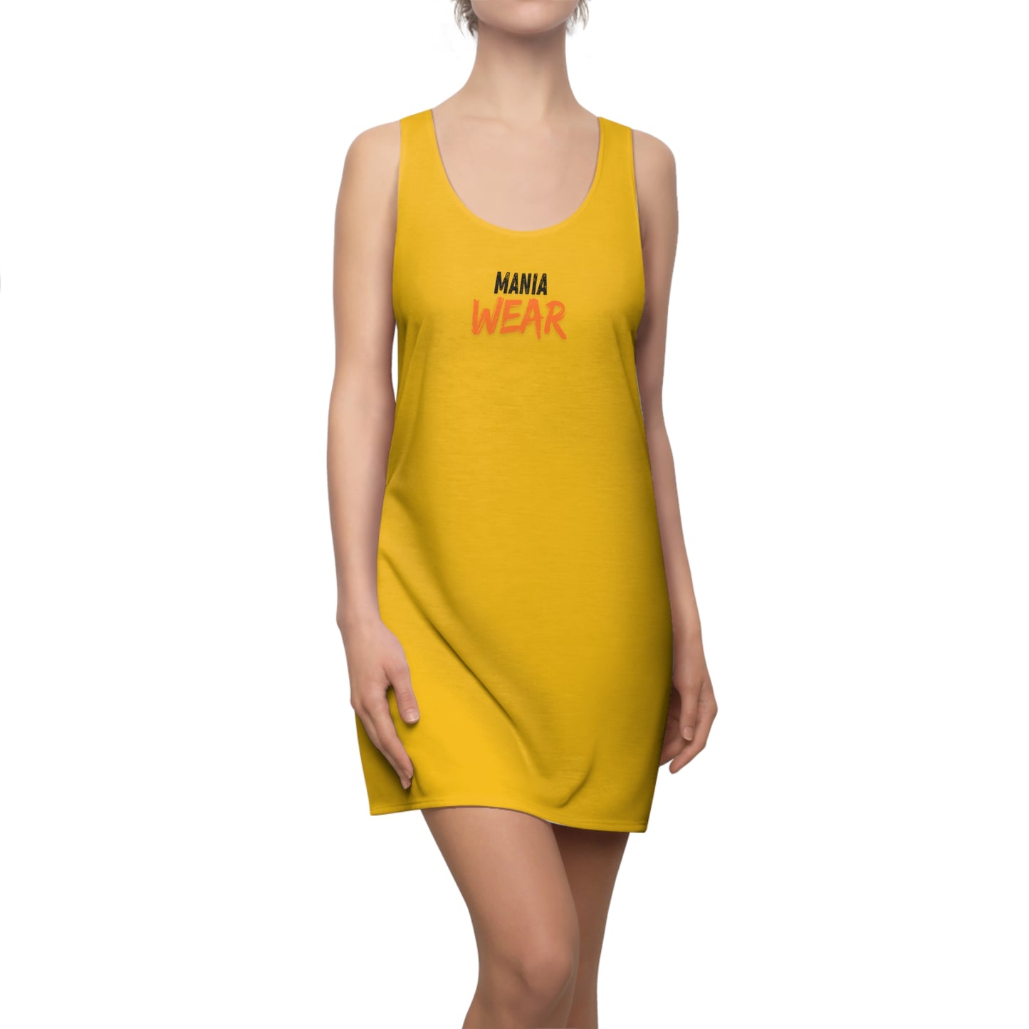 Vibrant Racerback Dress with 'MANIA WEAR' Design - Casual Fashion for Summer, Beach Days, Festivals, and Everyday Wear