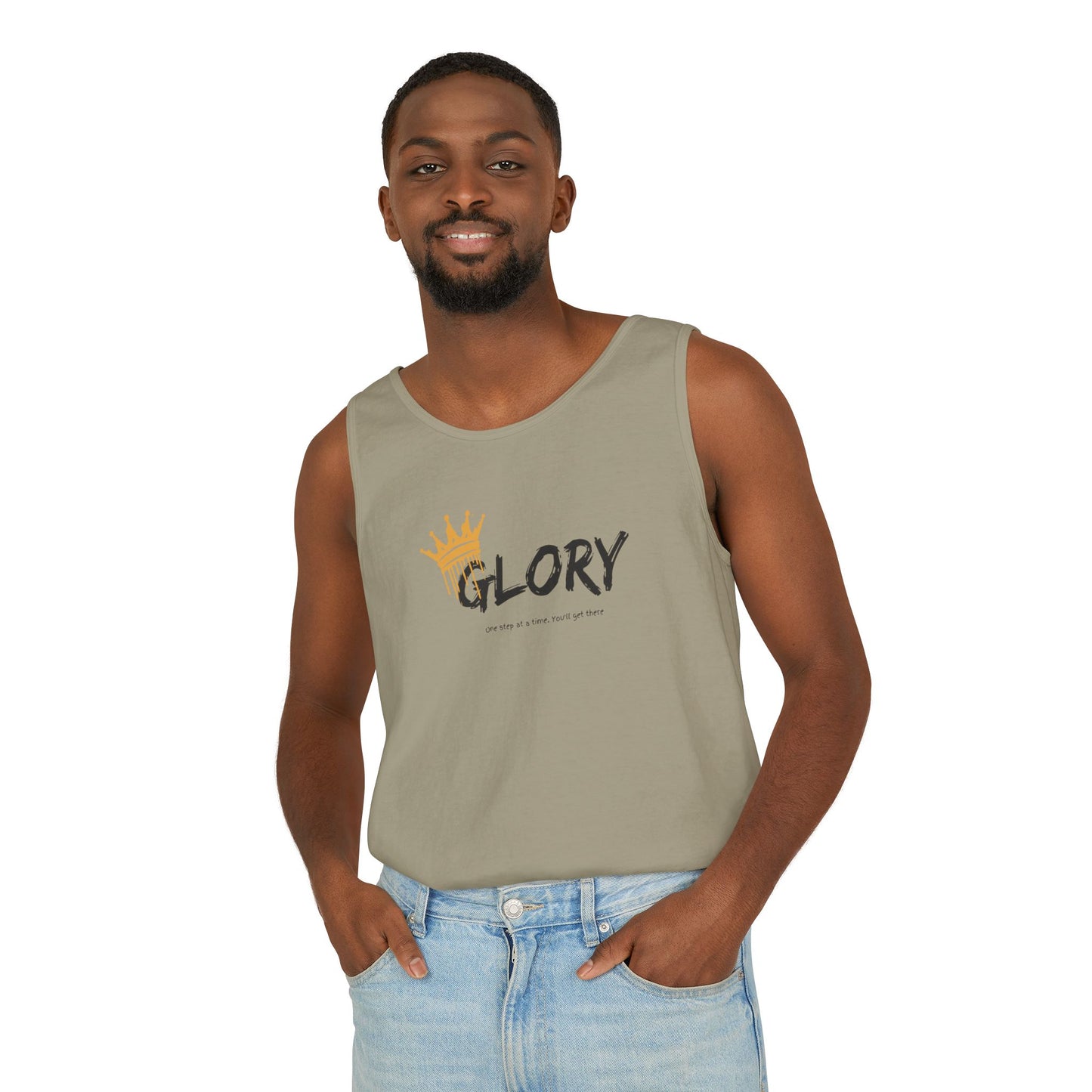 Glory Tank Top, Unisex Tank Top, Casual Summer Wear, Confidence Booster, Vacation Essential, Gift for Sports Lovers