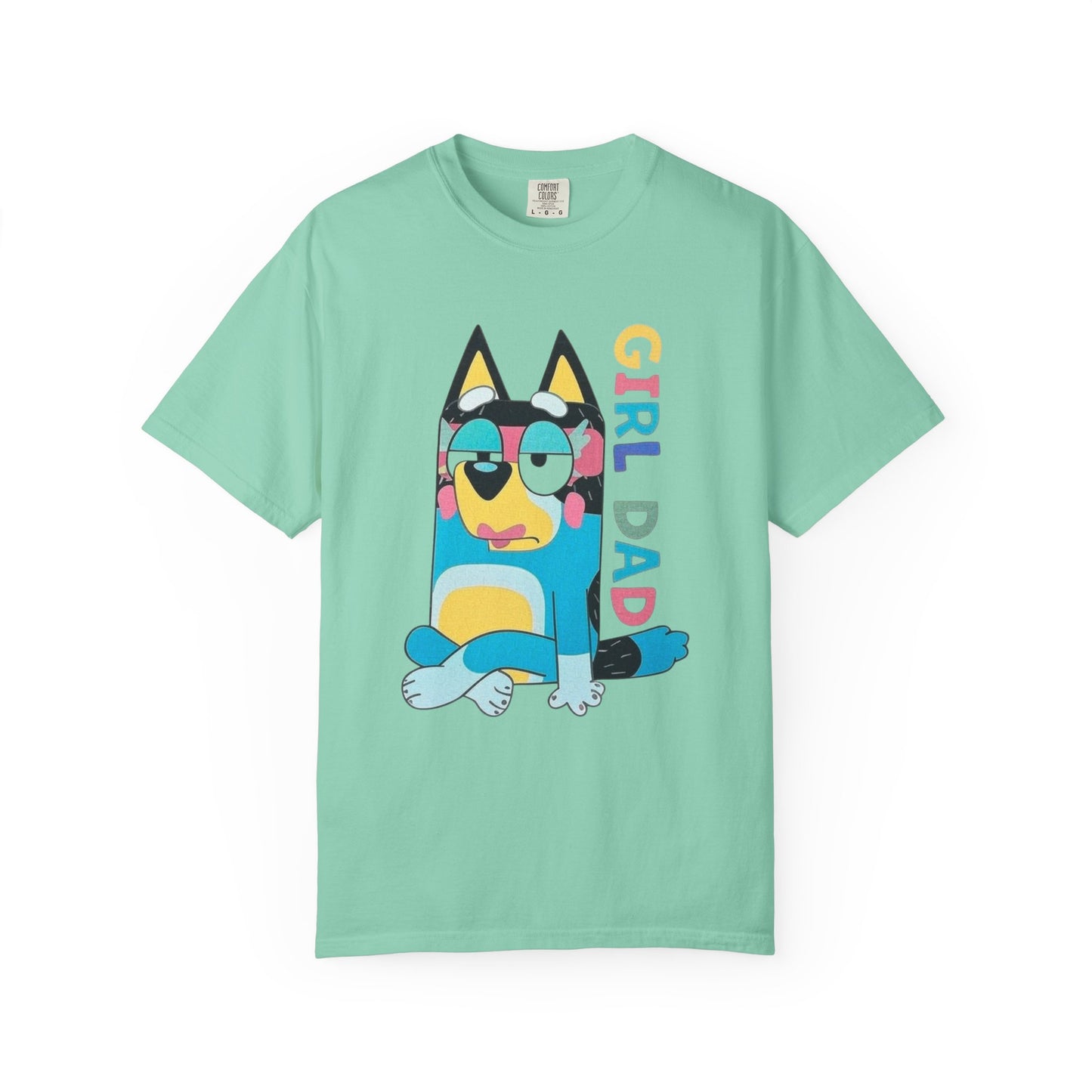 Colorful Girl Dad T-Shirt, Fun Dad Shirt, Unisex Tee for Dads, Cartoon Graphic Tee, Gift for Father's Day, Casual Wear