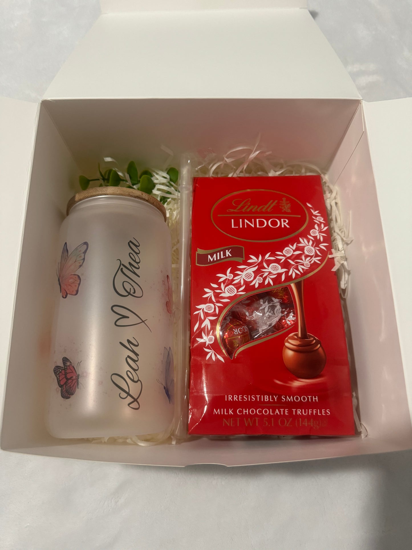 Custom name Gift box, sublimation frosted glass cup 16oz, Iced coffee is my love language. Just for you