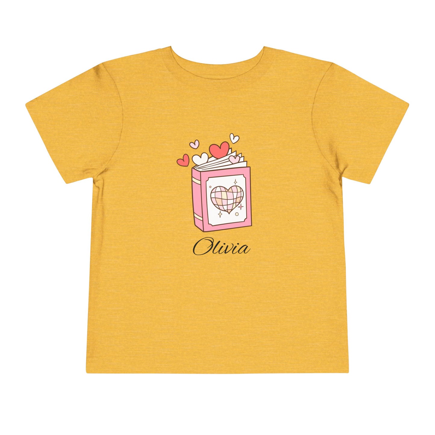 Sweet Love Heart Toddler Tee, Cute Gift for Kids, Valentine's Day Apparel, Toddler's Short Sleeve Shirt, Personalized T-Shirt