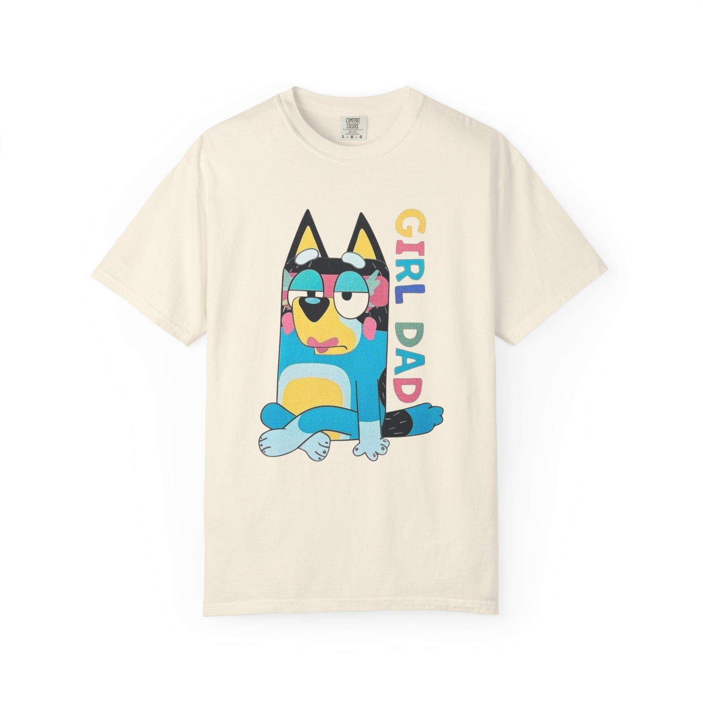 Colorful Girl Dad T-Shirt, Fun Dad Shirt, Unisex Tee for Dads, Cartoon Graphic Tee, Gift for Father's Day, Casual Wear