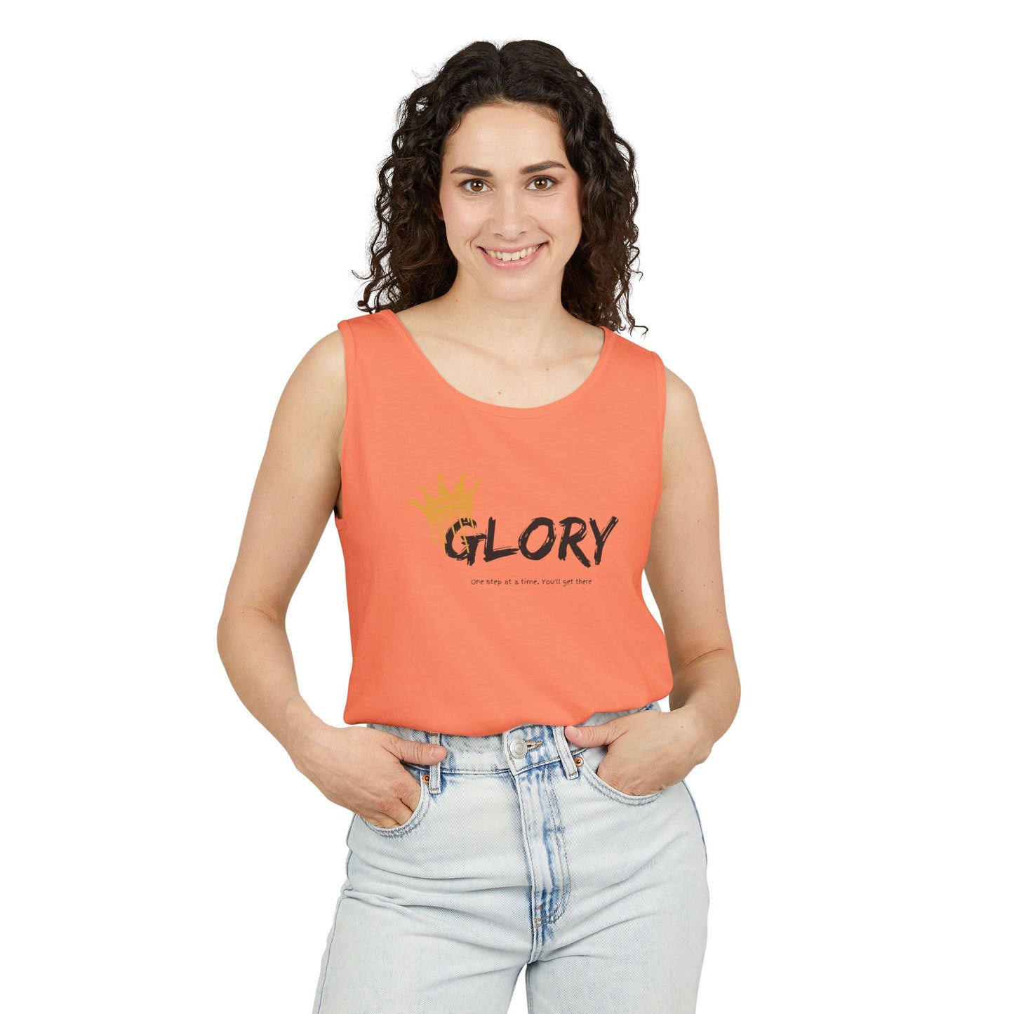 Glory Tank Top, Unisex Tank Top, Casual Summer Wear, Confidence Booster, Vacation Essential, Gift for Sports Lovers