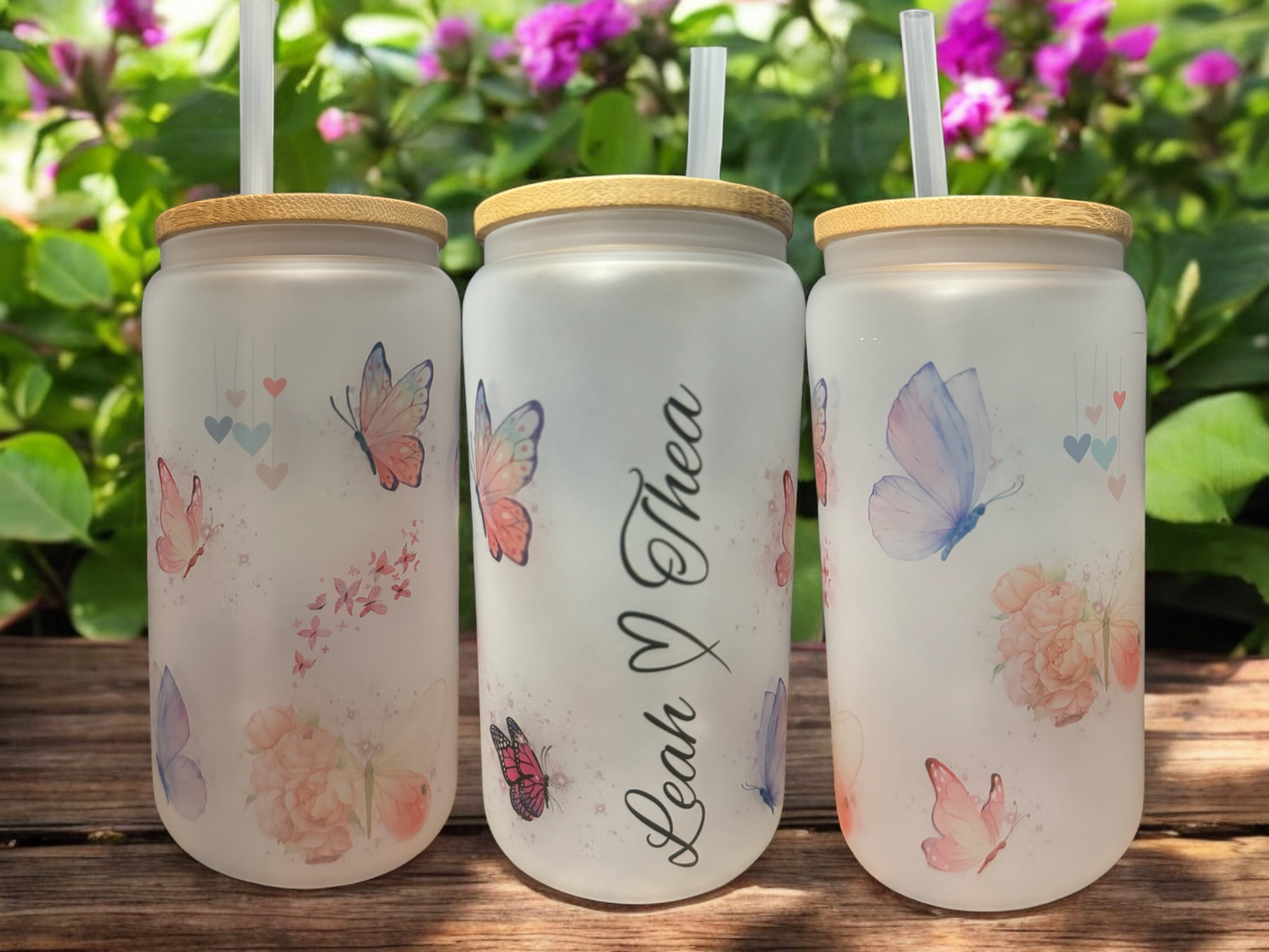 Custom name Gift box, sublimation frosted glass cup 16oz, Iced coffee is my love language. Just for you