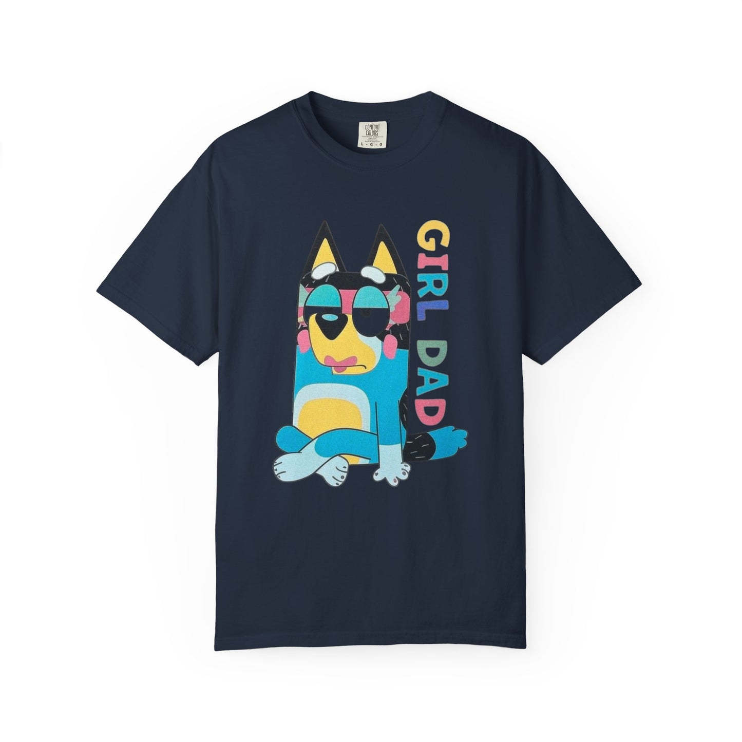 Colorful Girl Dad T-Shirt, Fun Dad Shirt, Unisex Tee for Dads, Cartoon Graphic Tee, Gift for Father's Day, Casual Wear