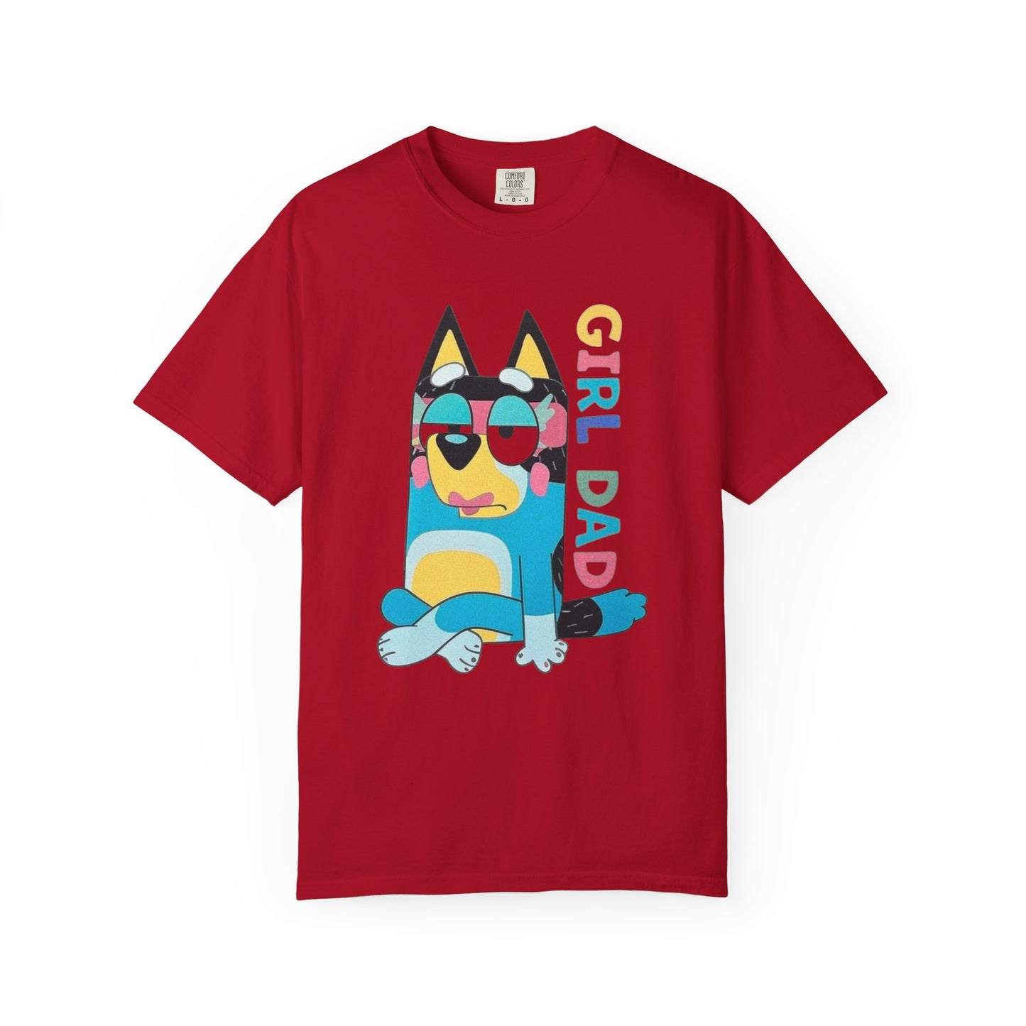 Colorful Girl Dad T-Shirt, Fun Dad Shirt, Unisex Tee for Dads, Cartoon Graphic Tee, Gift for Father's Day, Casual Wear
