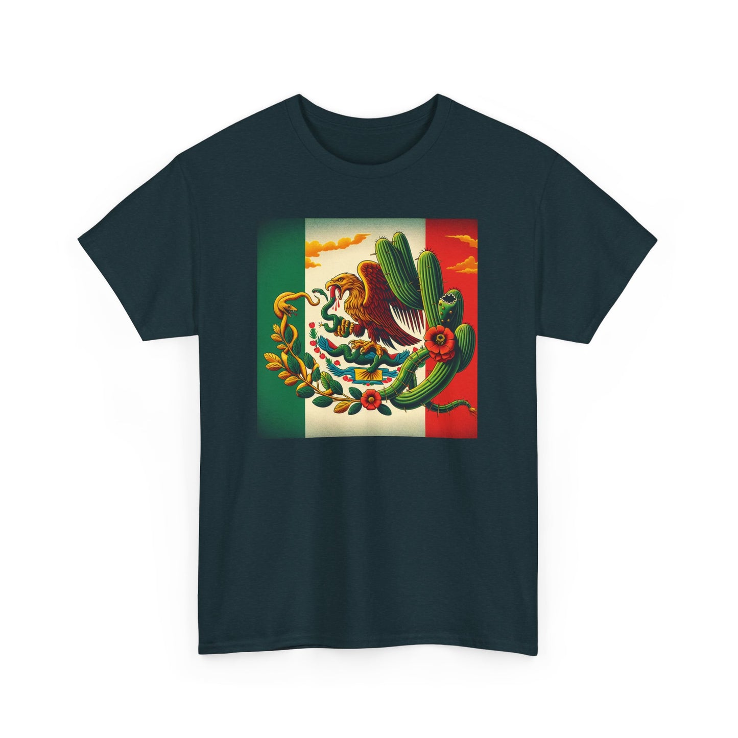 Unisex Heavy Cotton Tee, Mexico Flag