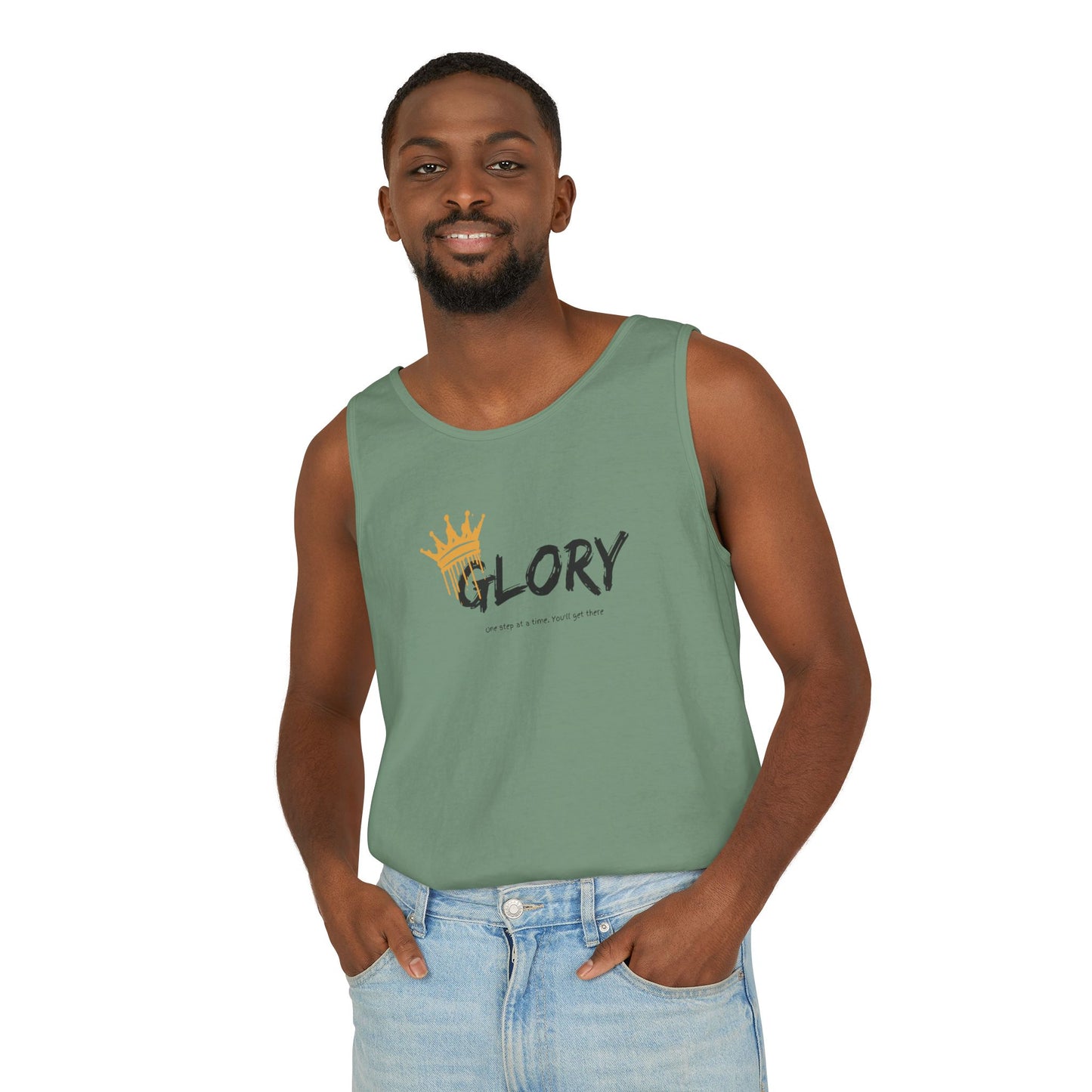 Glory Tank Top, Unisex Tank Top, Casual Summer Wear, Confidence Booster, Vacation Essential, Gift for Sports Lovers