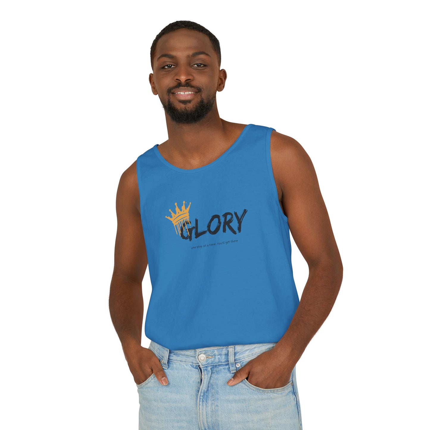 Glory Tank Top, Unisex Tank Top, Casual Summer Wear, Confidence Booster, Vacation Essential, Gift for Sports Lovers