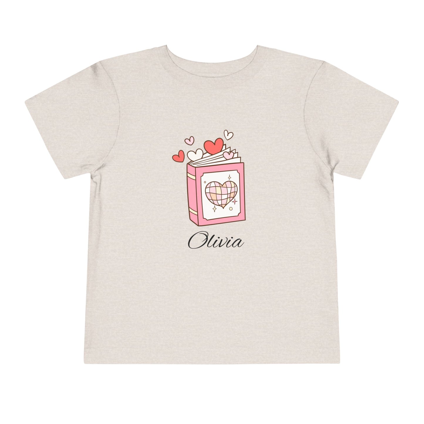 Sweet Love Heart Toddler Tee, Cute Gift for Kids, Valentine's Day Apparel, Toddler's Short Sleeve Shirt, Personalized T-Shirt