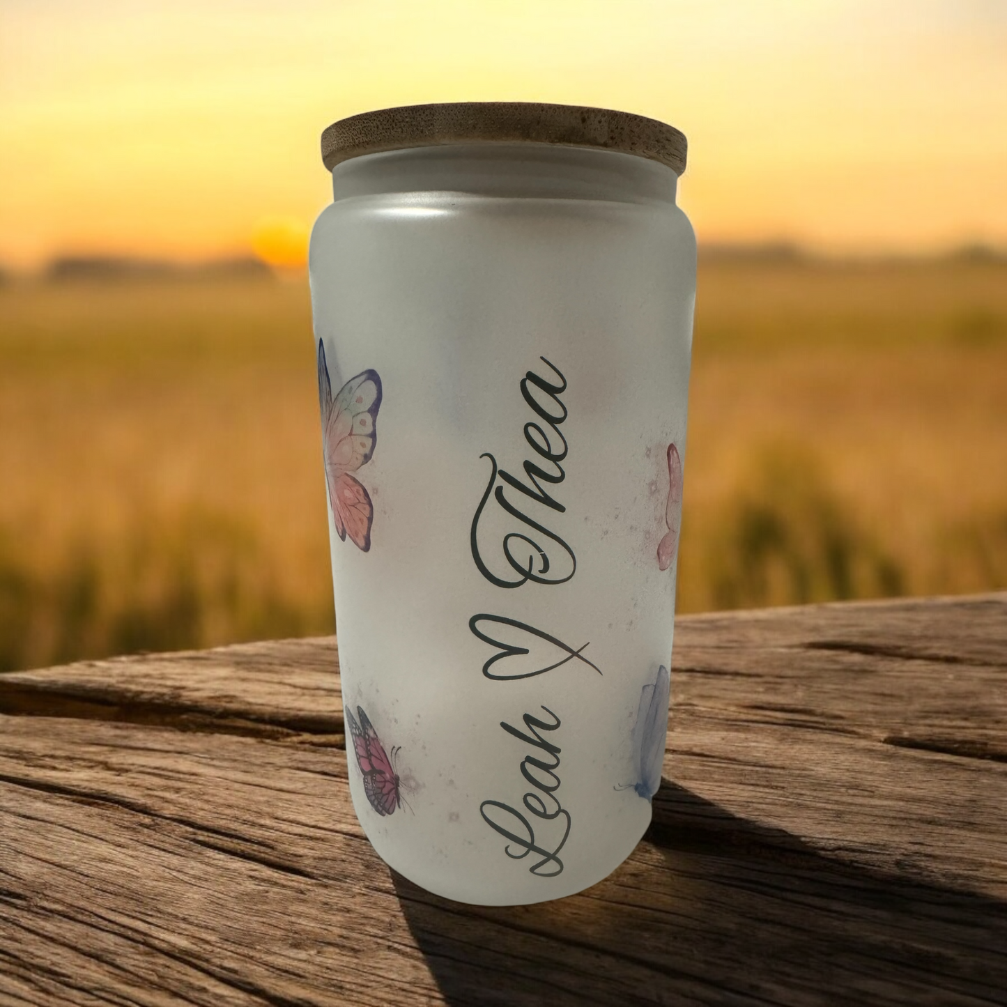 Custom name Gift box, sublimation frosted glass cup 16oz, Iced coffee is my love language. Just for you