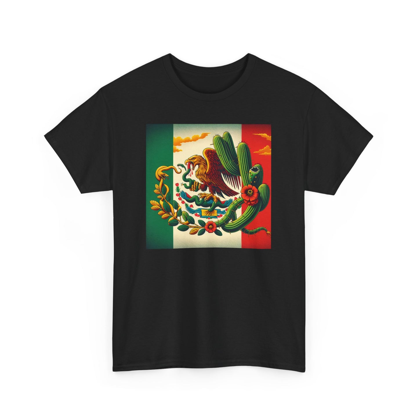 Unisex Heavy Cotton Tee, Mexico Flag
