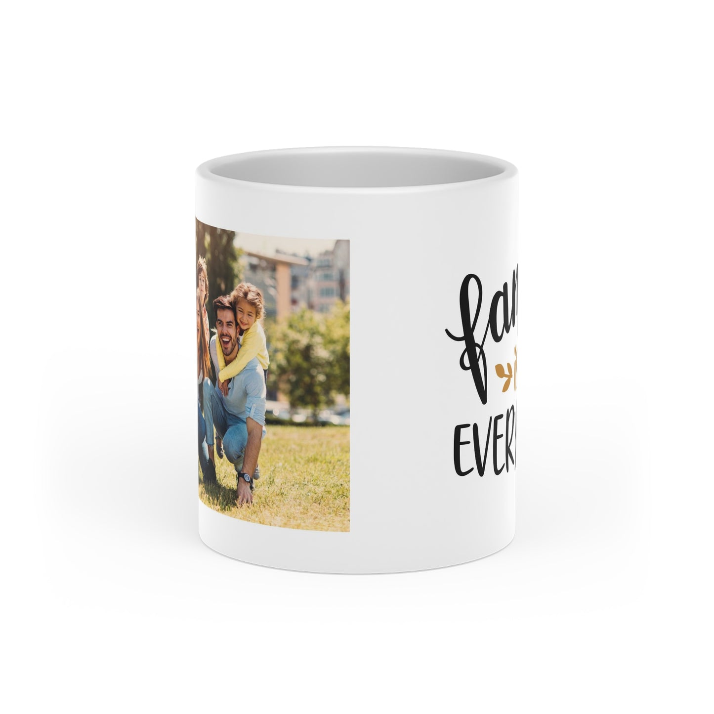 Heart-Shaped Mug, Custom mug, Custom picture, Family is everything