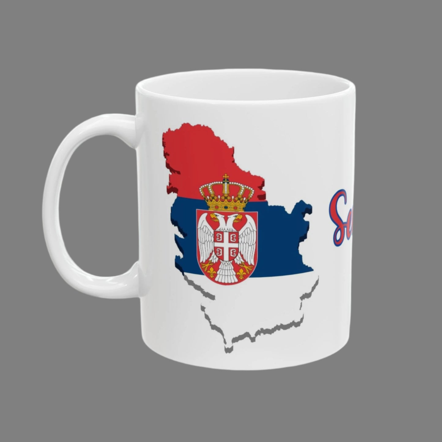 Serbia Map Flag Coffee Mug – 11oz Ceramic Cup | Perfect Birthday Gift