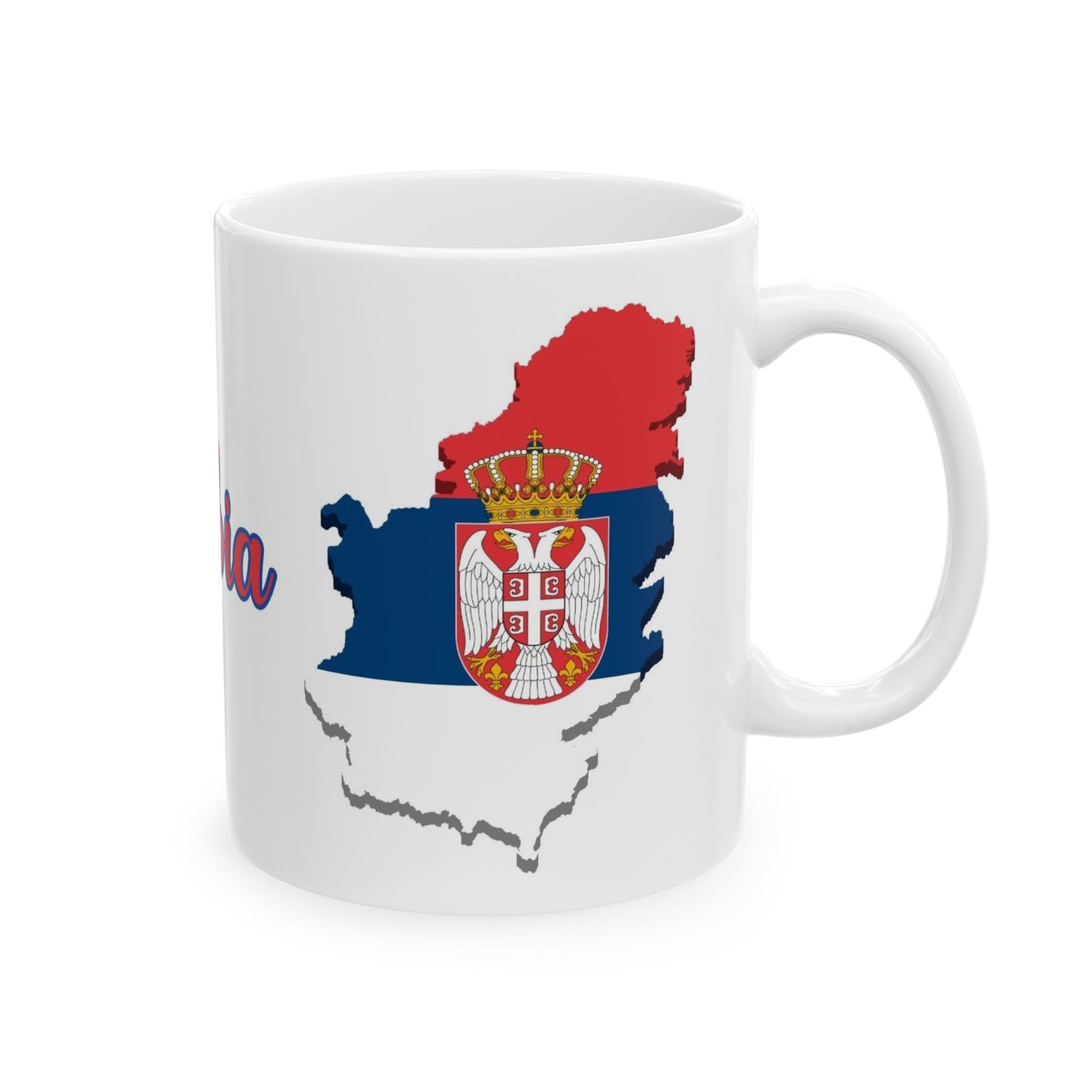 Serbia Map Flag Coffee Mug – 11oz Ceramic Cup | Perfect Birthday Gift