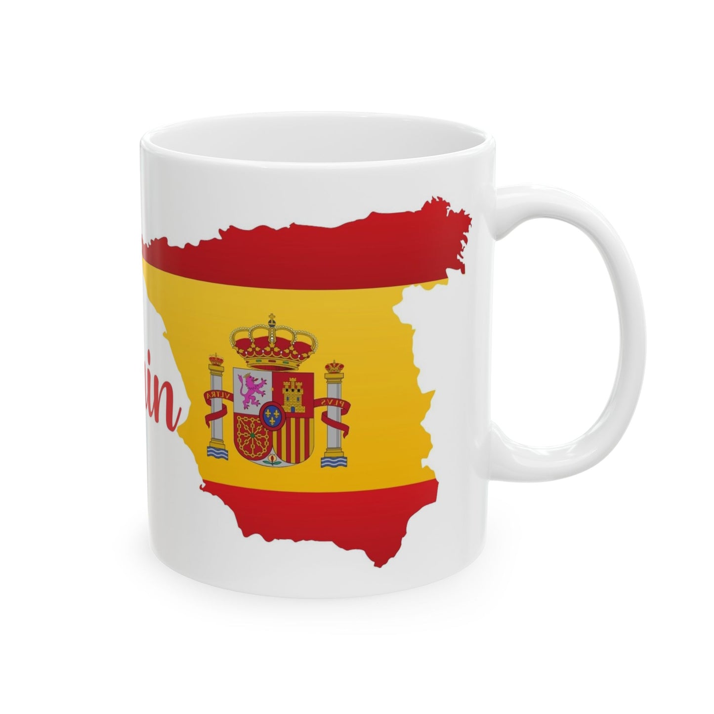 Spain Map Flag Coffee Mug – 11oz Ceramic Cup | Perfect Birthday Gift for Spain Lovers