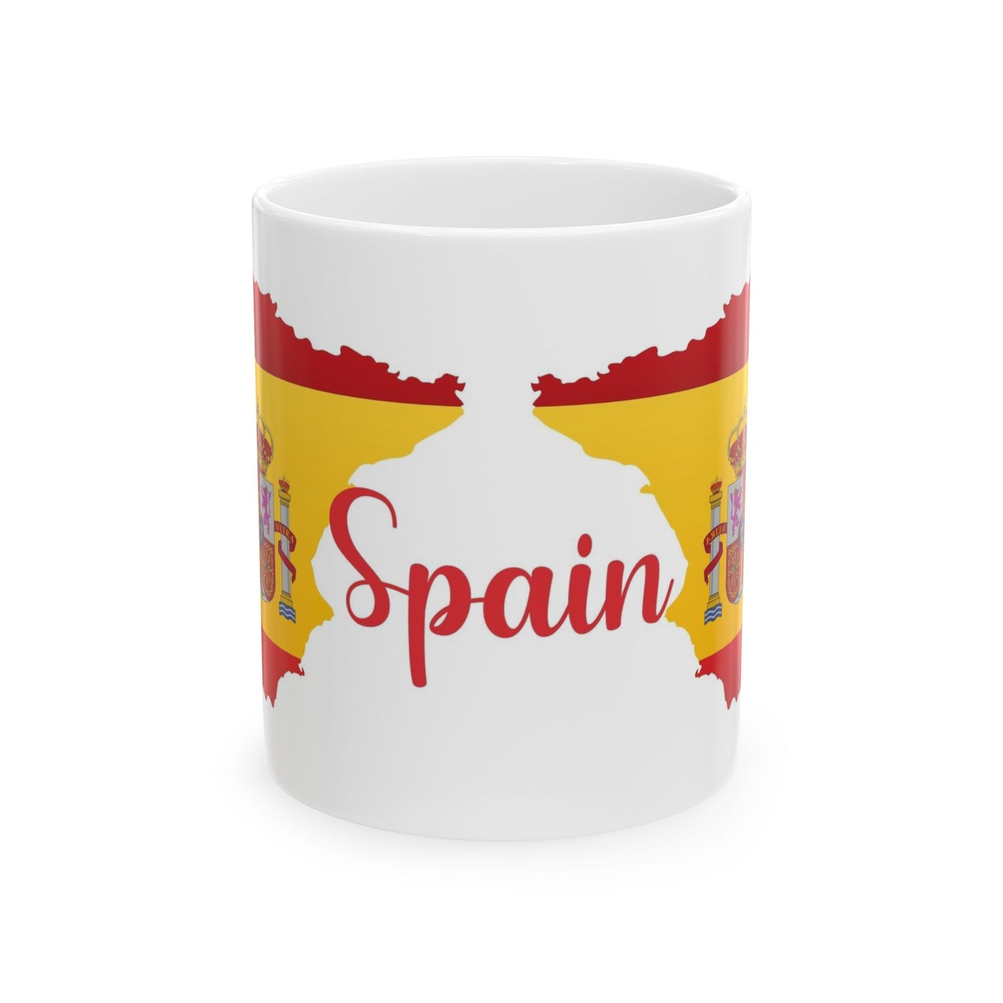 Spain Map Flag Coffee Mug – 11oz Ceramic Cup | Perfect Birthday Gift for Spain Lovers