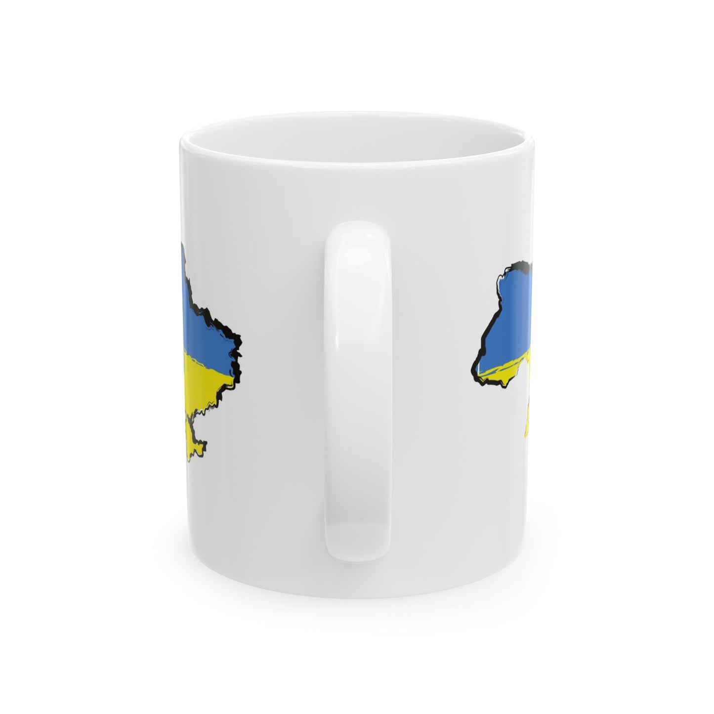 Ukraine Map Flag Coffee Mug - 11oz Ceramic Cup with Ukrainian Flag Design – Gift for Ukrainians, Travel Lovers, and Coffee Enthusiasts