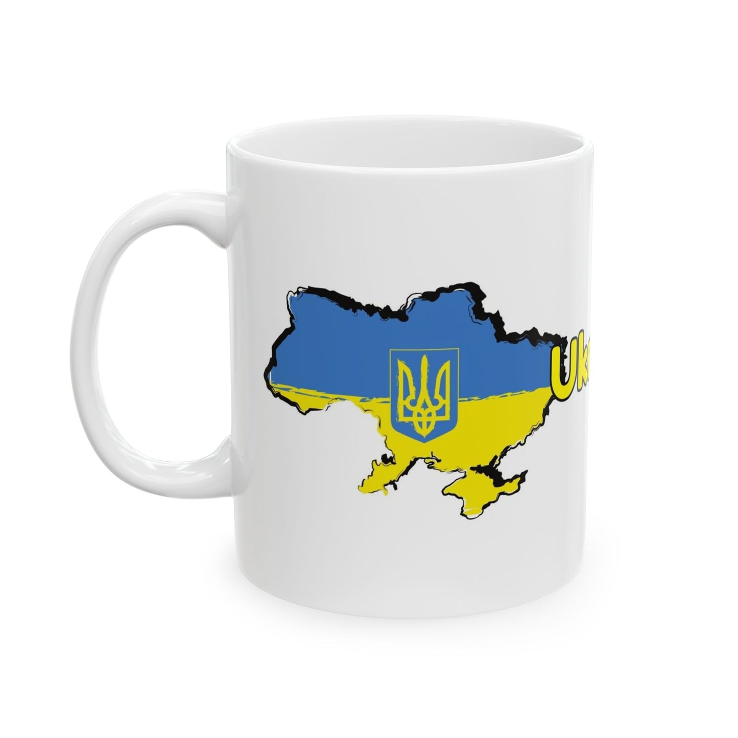 Ukraine Map Flag Coffee Mug - 11oz Ceramic Cup with Ukrainian Flag Design – Gift for Ukrainians, Travel Lovers, and Coffee Enthusiasts