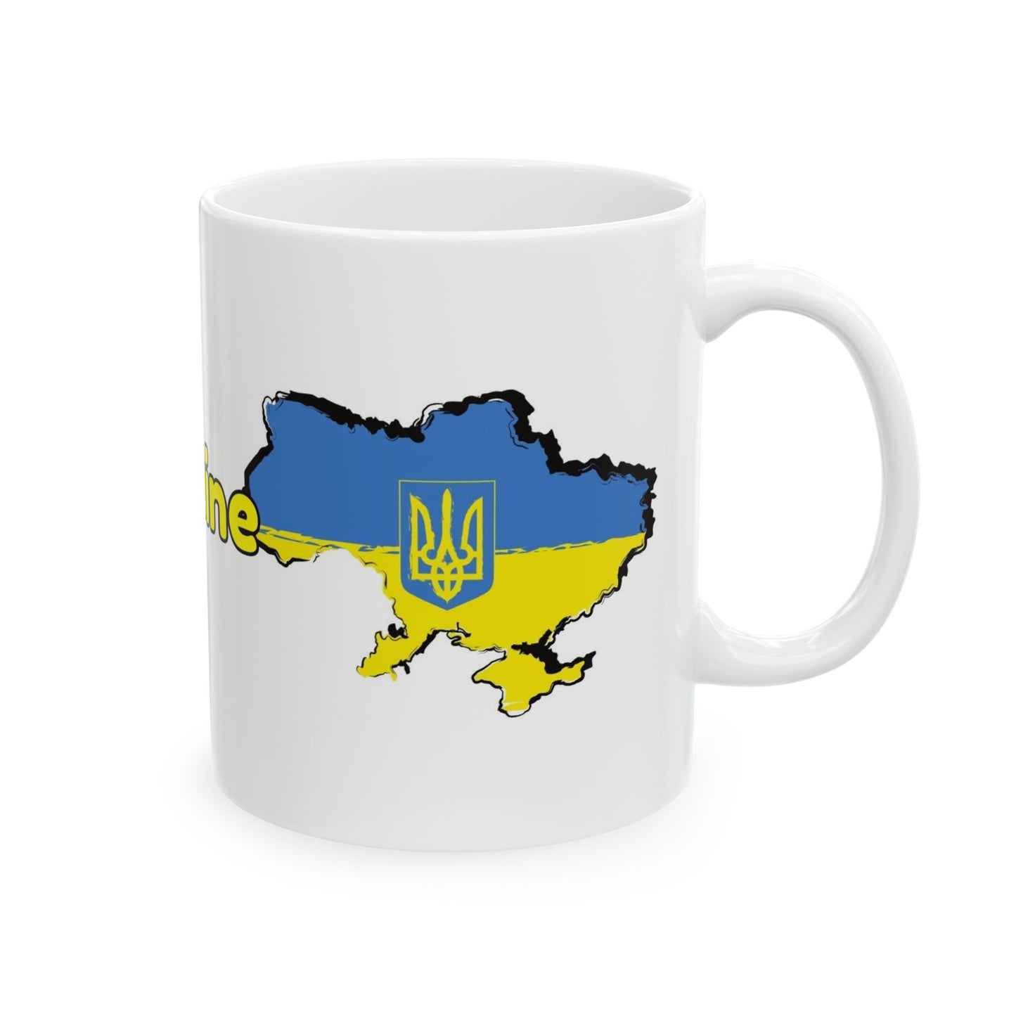 Ukraine Map Flag Coffee Mug - 11oz Ceramic Cup with Ukrainian Flag Design – Gift for Ukrainians, Travel Lovers, and Coffee Enthusiasts