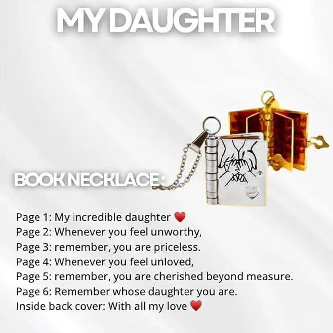 Book Necklace Female Stainless Steel Couple